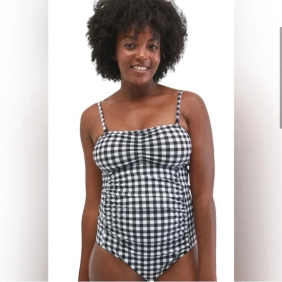 Motherhood “Bounce Back” PostPartum Compression Nursing Gingham Swimsuit Large - Picture 5 of 12